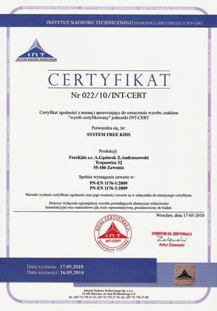certyfikat 022/10/INT-CERT