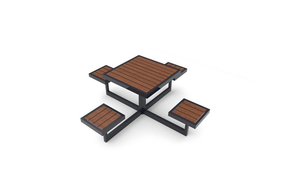 Mała architektura - Stół piknikowy kwadrat - antracyt