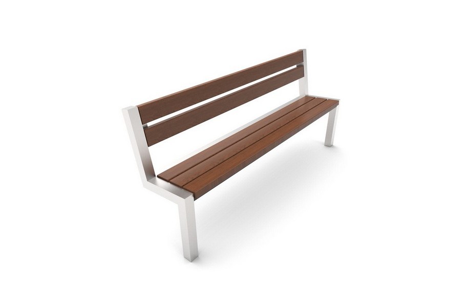 Scandi bench with backrest 2