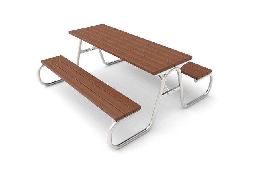 Стальной столик-скамья 2