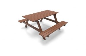 Деревянный столик-скамья