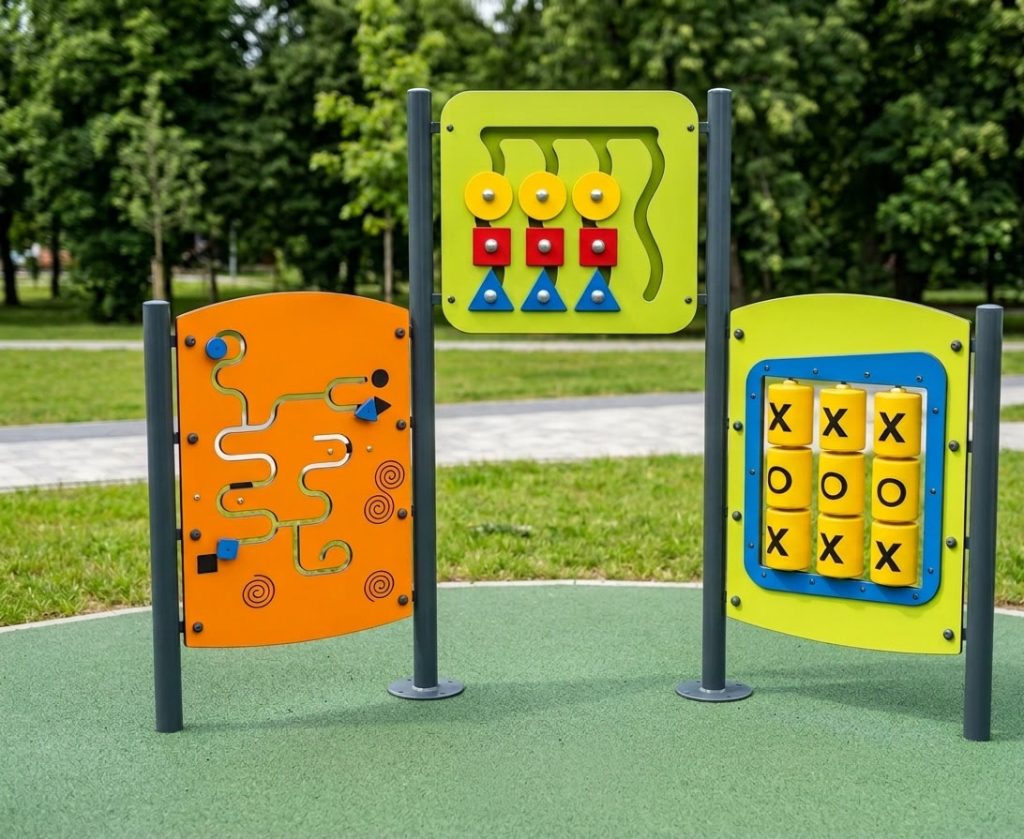 Tablice edukacyjne na placach zabaw – jak projektować przestrzeń, która wspiera rozwój dzieci?